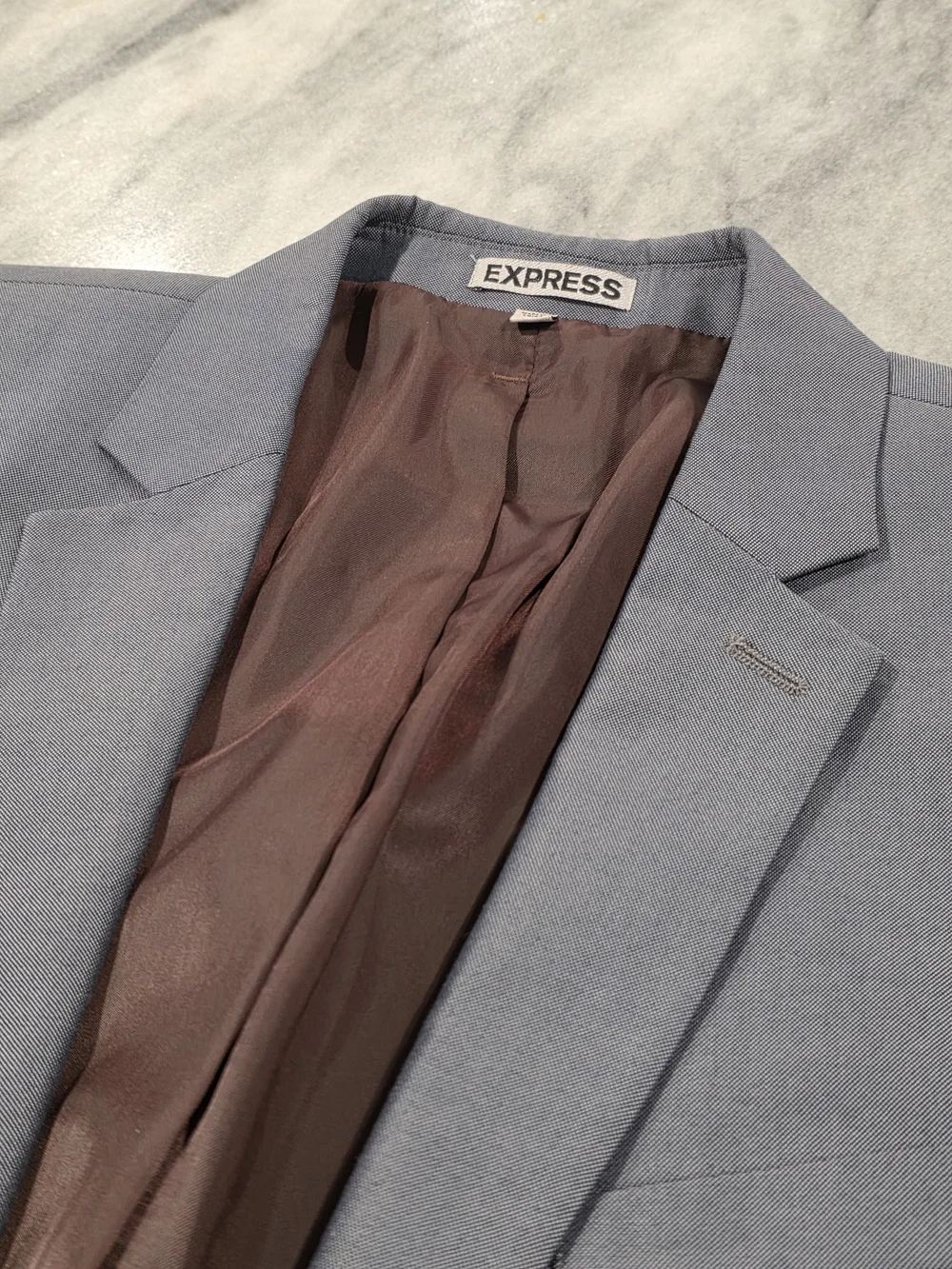 42R Men's Express Photographer Blazer 100% Cotton Slim Fit Gray Sport Coat